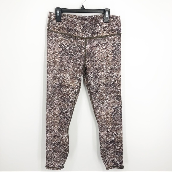 FABLETICS Powerhold Define Mid-Rise Snakeskin Print Brown & Black Leggings - Picture 3 of 11